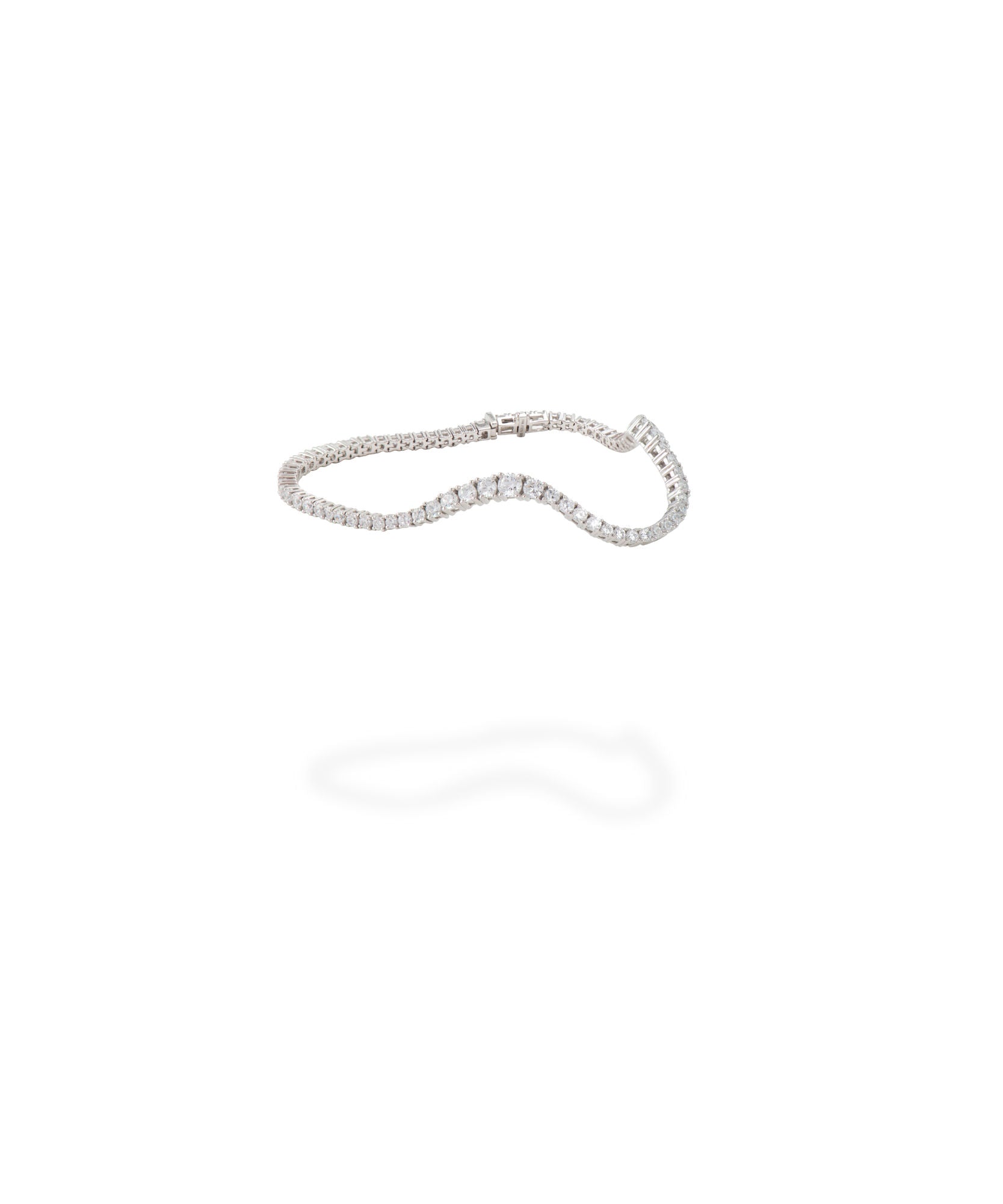 Radiant Pavé 18K Whitegold Bracelet w. Diamonds