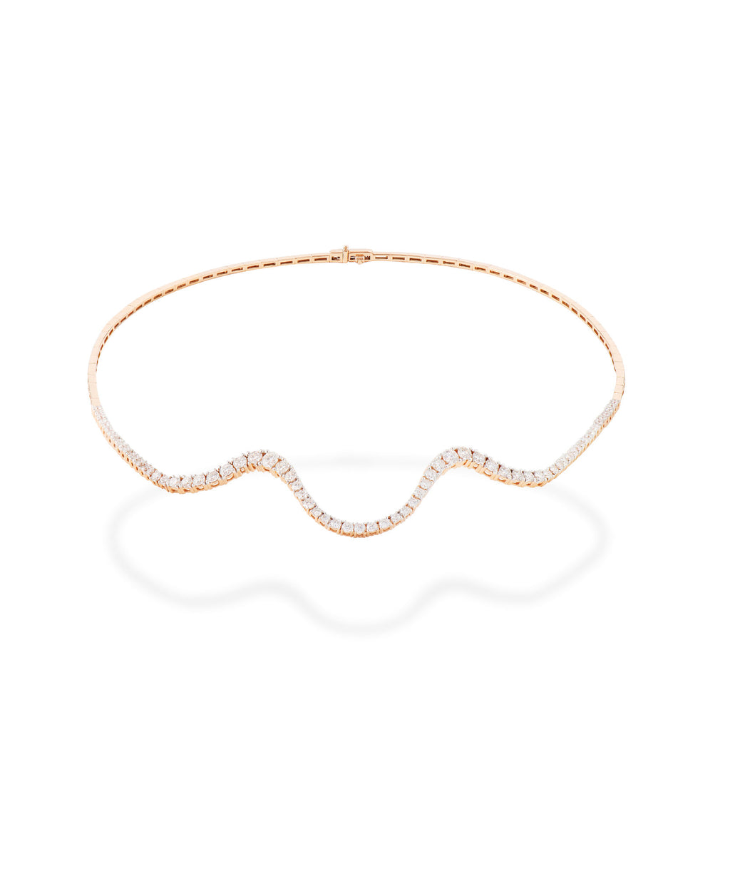 Radiant Half Choker-Halskette aus 18K Rosegold I Diamanten