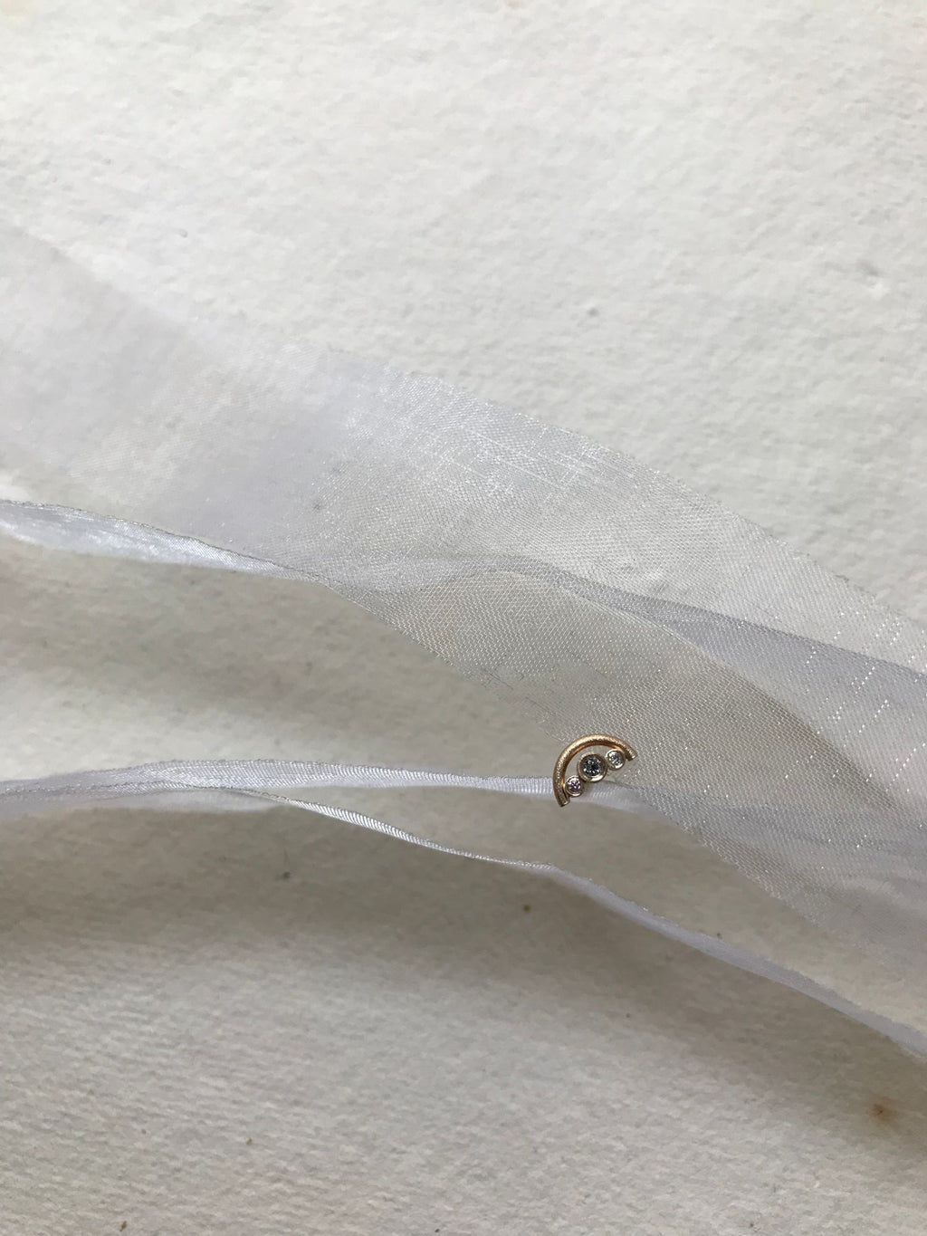 RAINBOW Pink/Grey 14K Gold Earring w. Diamonds