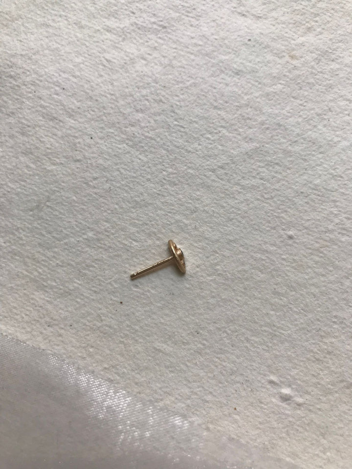 RAINBOW Pink/Grey 14K Goldohrring mit Diamant