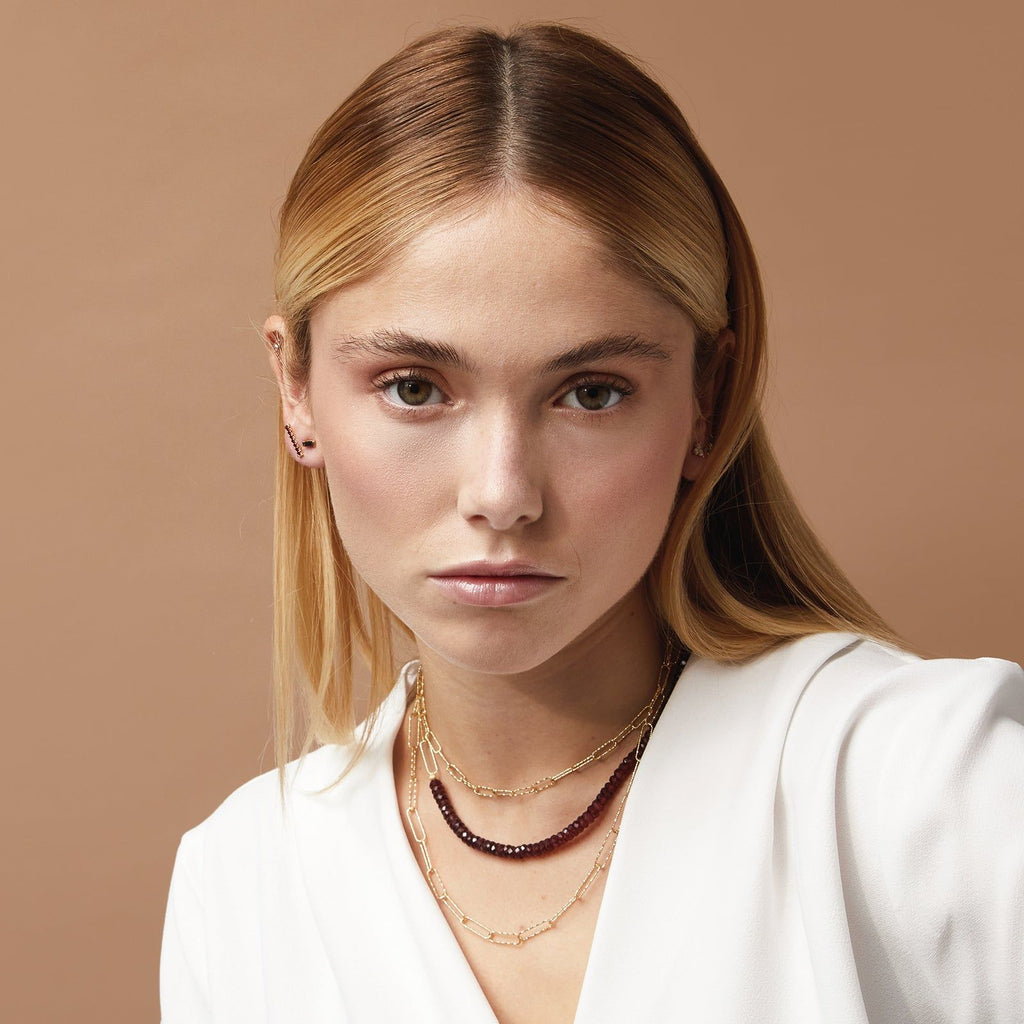 Brianda 18K Gold Plated Necklace w. Garnet