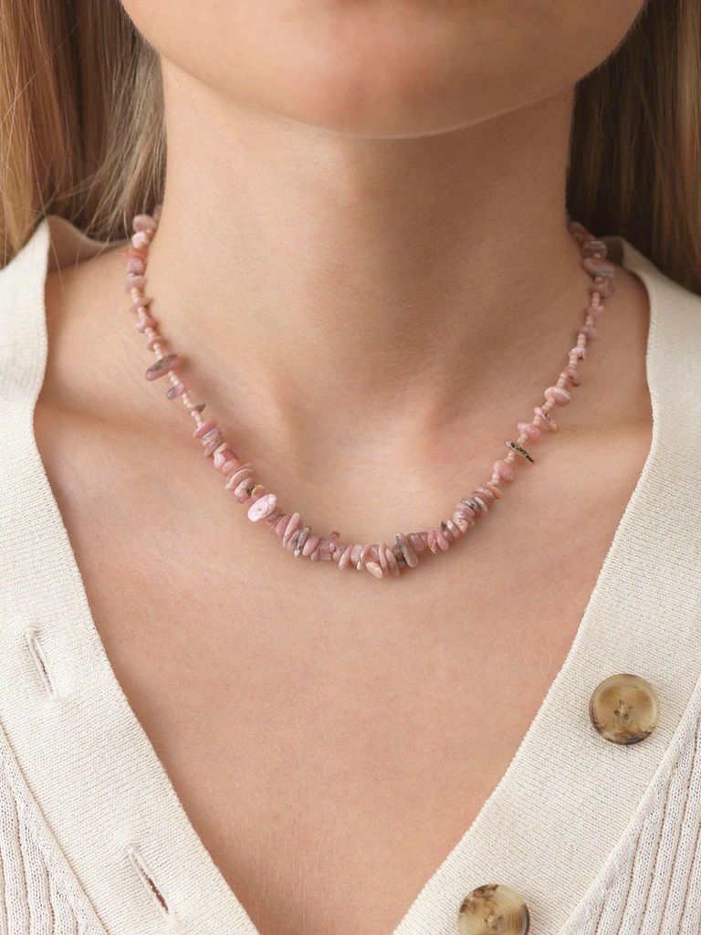 Reef Gold Plated Necklace w. Seashell Pink Coral