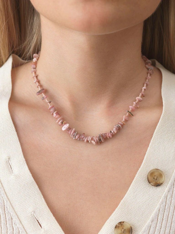 Reef Gold Plated Necklace w. Seashell Pink Coral