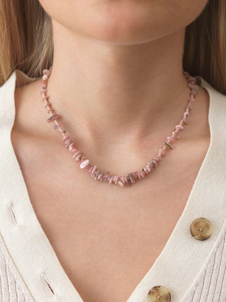 Reef Gold Plated Necklace w. Seashell Pink Coral