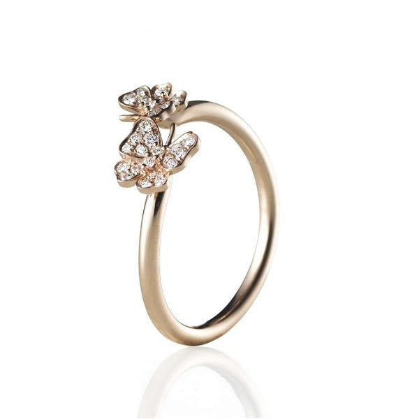 Siblings Fairytale 18K Gold, Rosegold or Whitegold Ring w. Diamonds