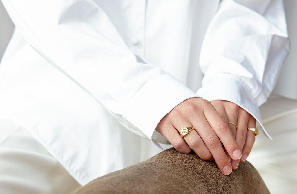 Rock Classic 18K Guld Ring m. Diamanter