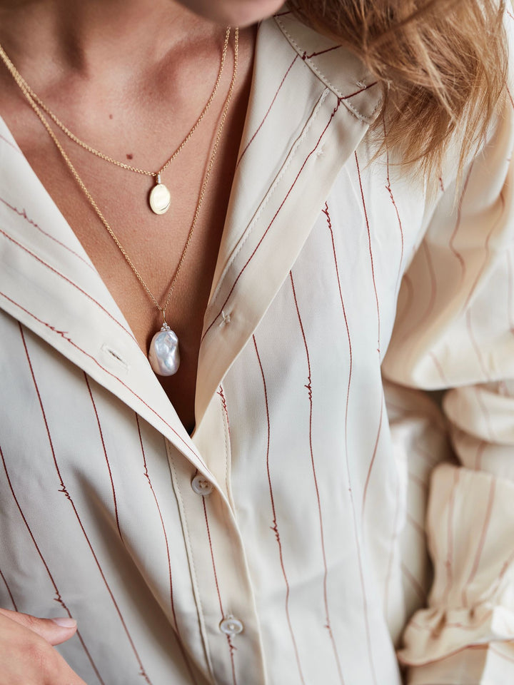 Rock Signet 18K Hvidguld Vedhæng m. Diamanter