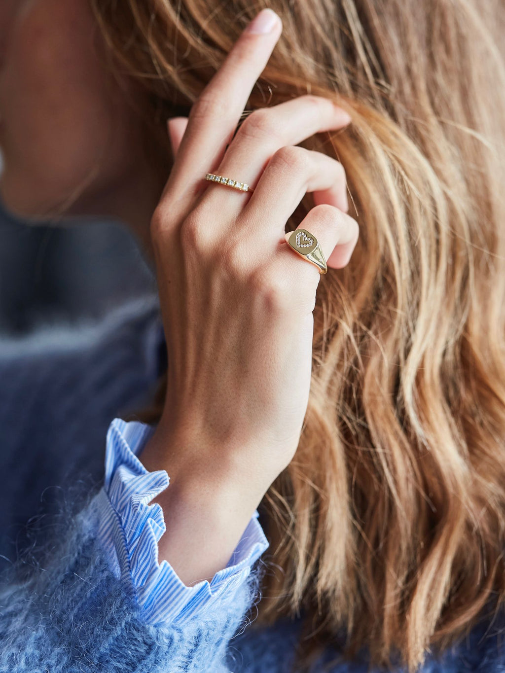 Rock Classic ausgerichtet 18k goldener Ring w. Diamanten