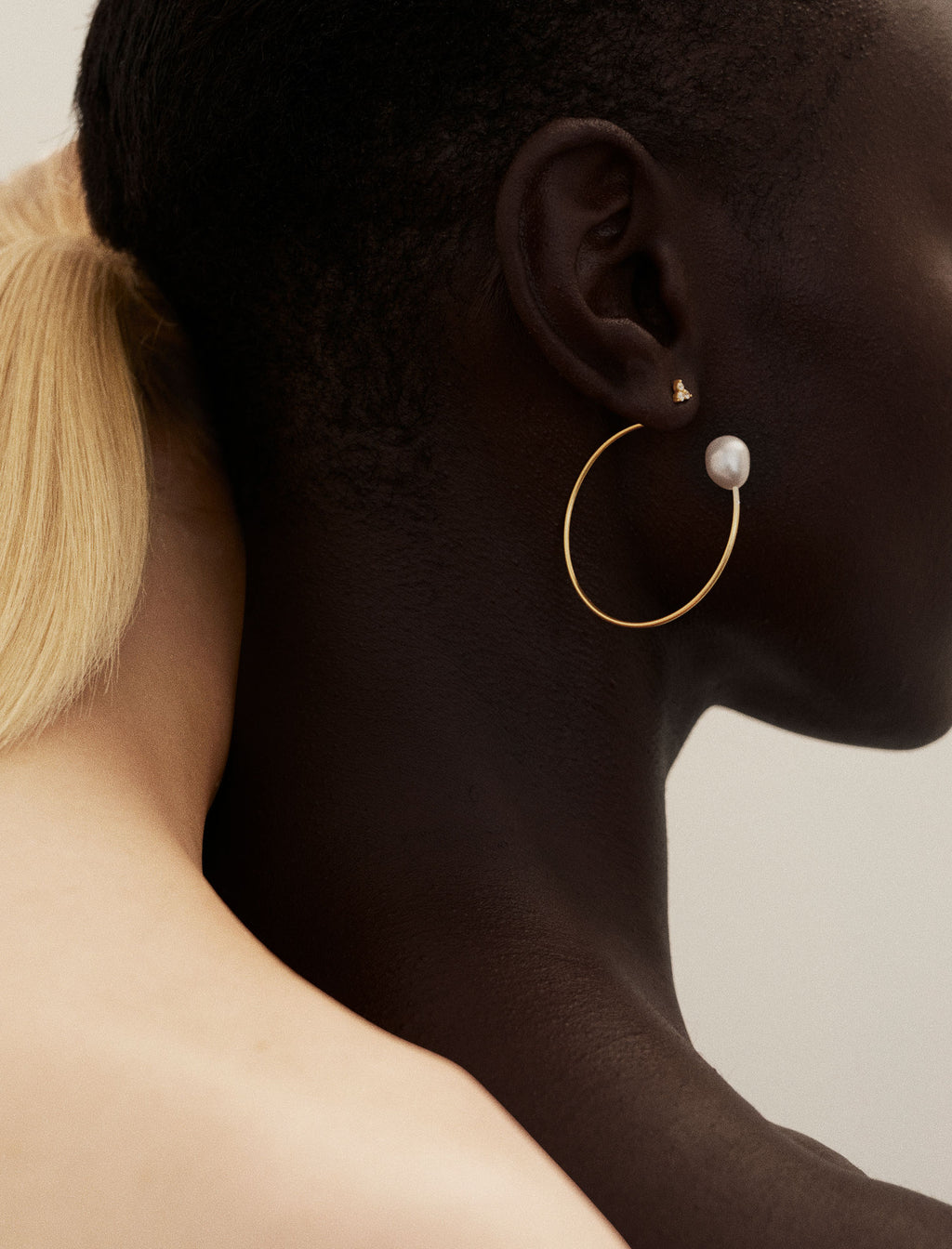 Fryd 18K Whitegold Earring-Pendant w. Diamond & Pearl