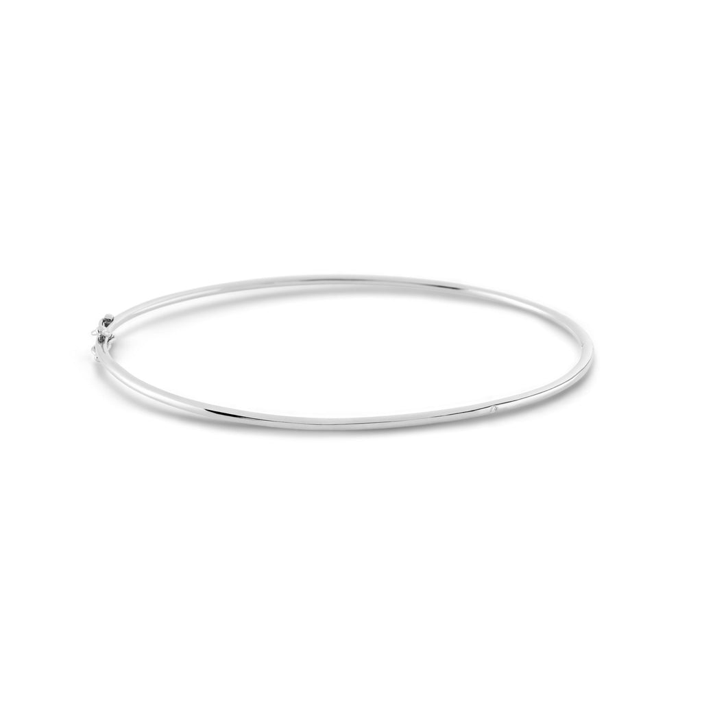 Raw 18K Whitegold Bangle w. Diamond
