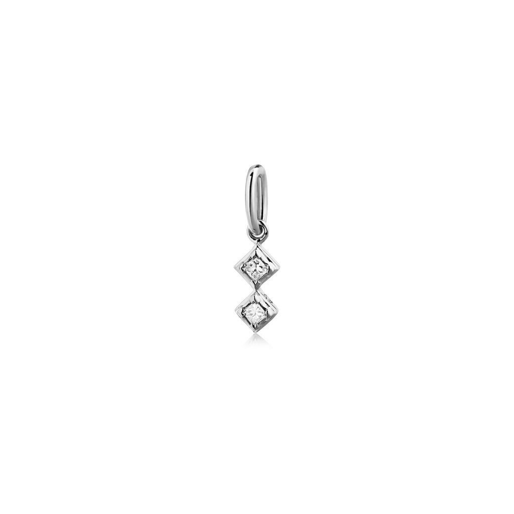 Raw Classic Harlequin 18K Whitegold Pendant w. Diamonds