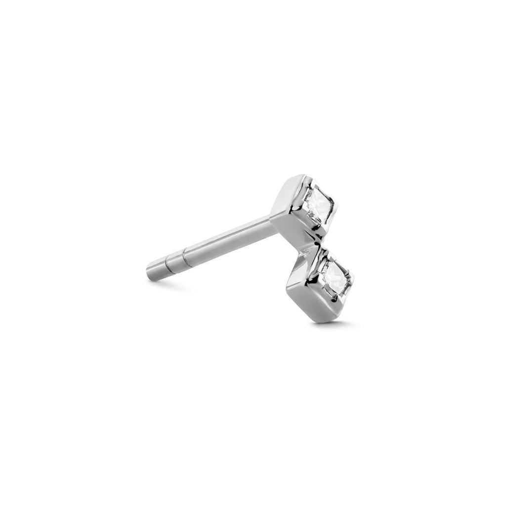 Raw Classic Harlequin 18K Hvidguld Ørestik m. Diamanter