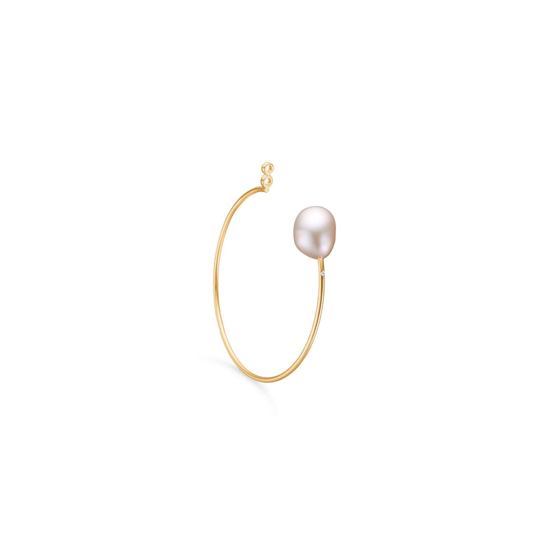 Fryd 18K Gold Earring-Pendant w. Diamond & Pearl