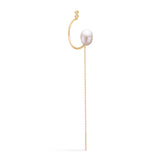 Fryd Chain 18K Gold Earring-Pendant w. Diamond & Pearl