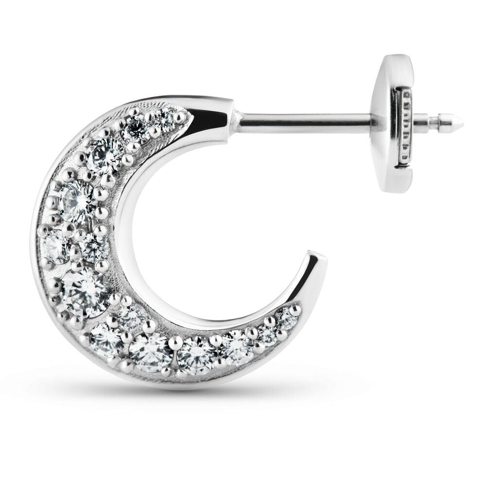 Tiny Single Pavé-Hoop aus 18K Weißgold I Diamanten