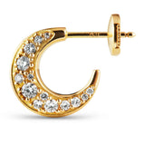 Tiny Single Pave 18K Gold Hoop w. Diamonds