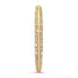 Large Double Pave 18K Gold Hoop w. Diamonds