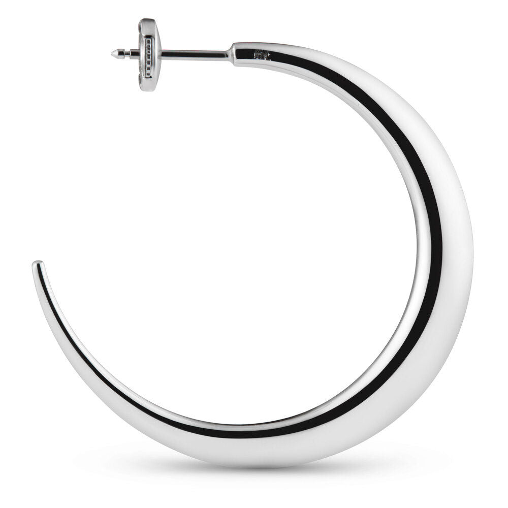 Stor Single Pave 18K Hvidguld Hoop m. Diamanter