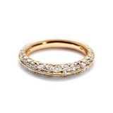 Double Pave 18K Gold Ring w. Diamonds