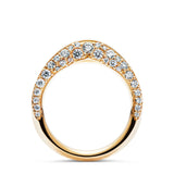 Single Pave 18K Gold Ring w. Diamonds