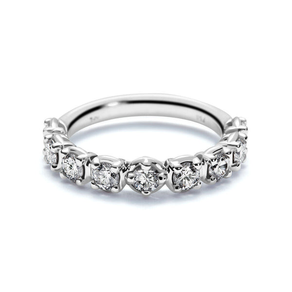 Band 18K Hvidguld Ring m. Diamanter