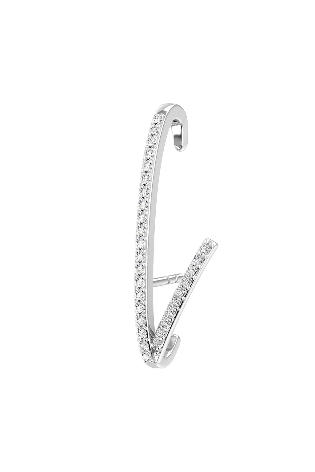 Romance 18K Hvidguld Ørering m. Lab-Grown Diamanter