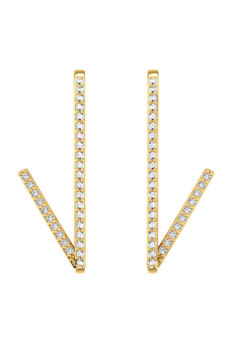 Romance 18K Gold Earring w. Lab-Grown Diamonds