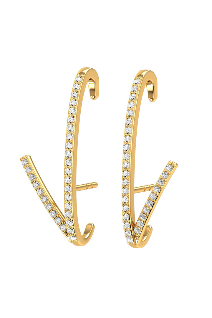 Romance 18K Gold Earring w. Lab-Grown Diamonds
