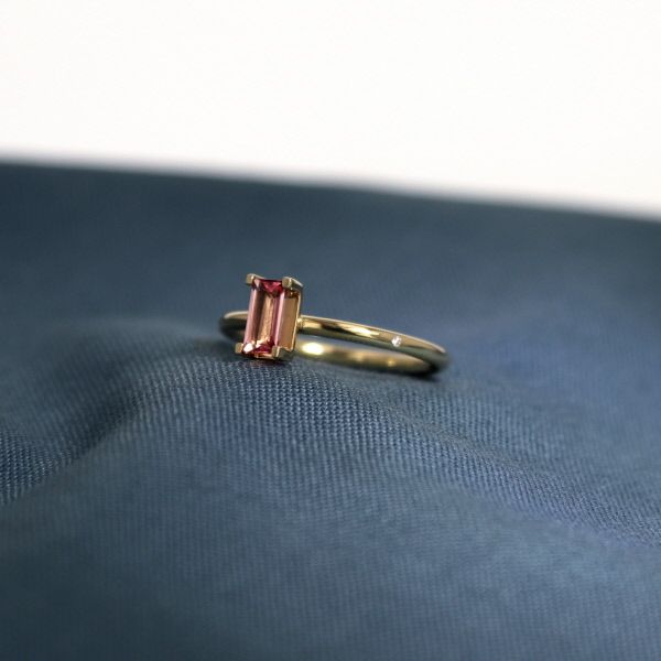 Nord Turned 18K Gold Ring w. Tourmaline