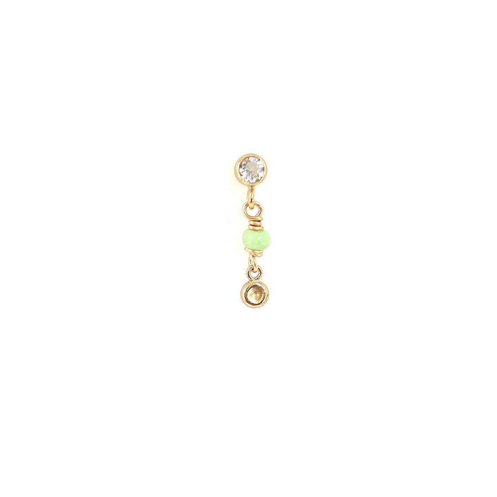 Rosina 14K Goldfilled Stud w. Topaz & Vintage Glass Bead
