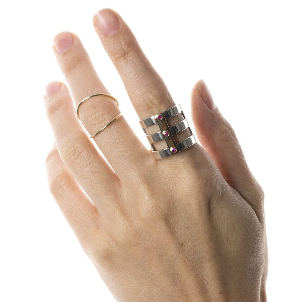 Ruby District Ring Silver, Gold