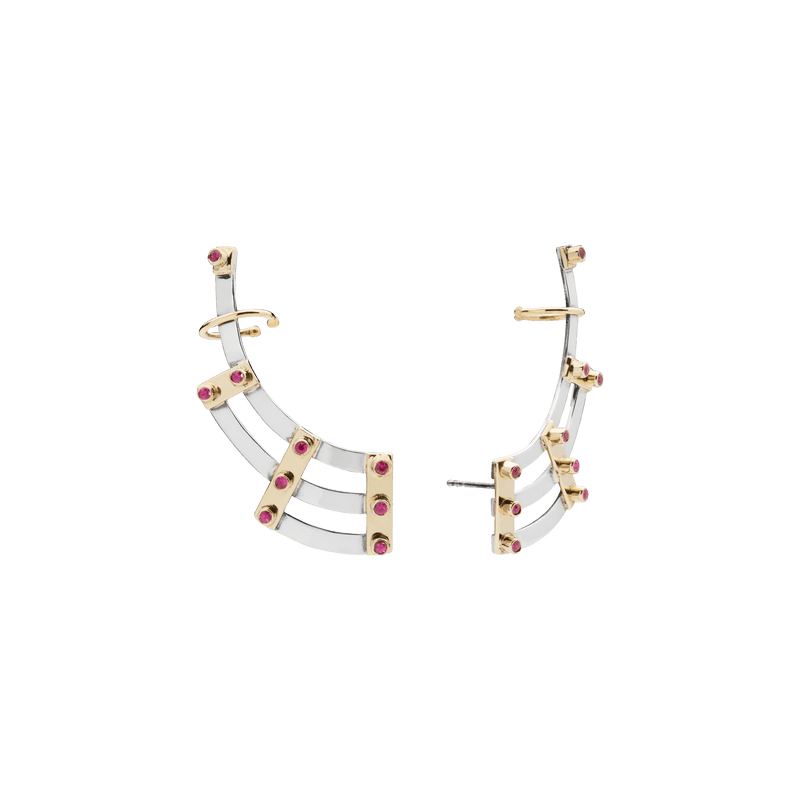 Ruby District Earrings Silver, Gold