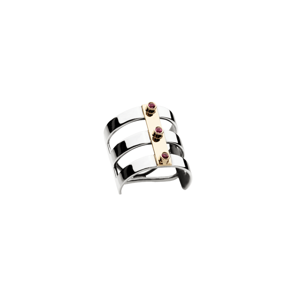 Ruby District Ring Silver, Gold