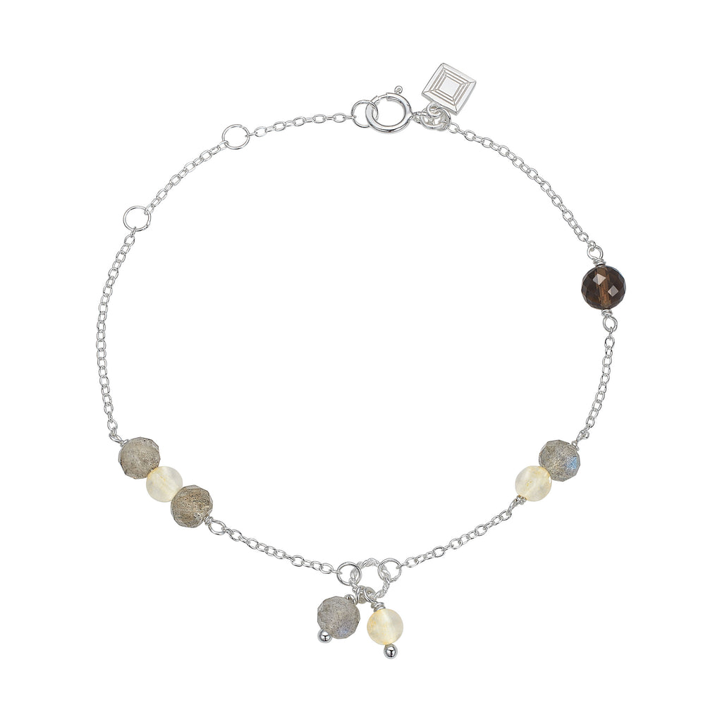Armband aus Silber Armband 14K goldbesetzt & Quartz