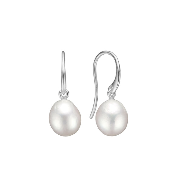 Unicorn Silver Earrings w. Baroque Pearls