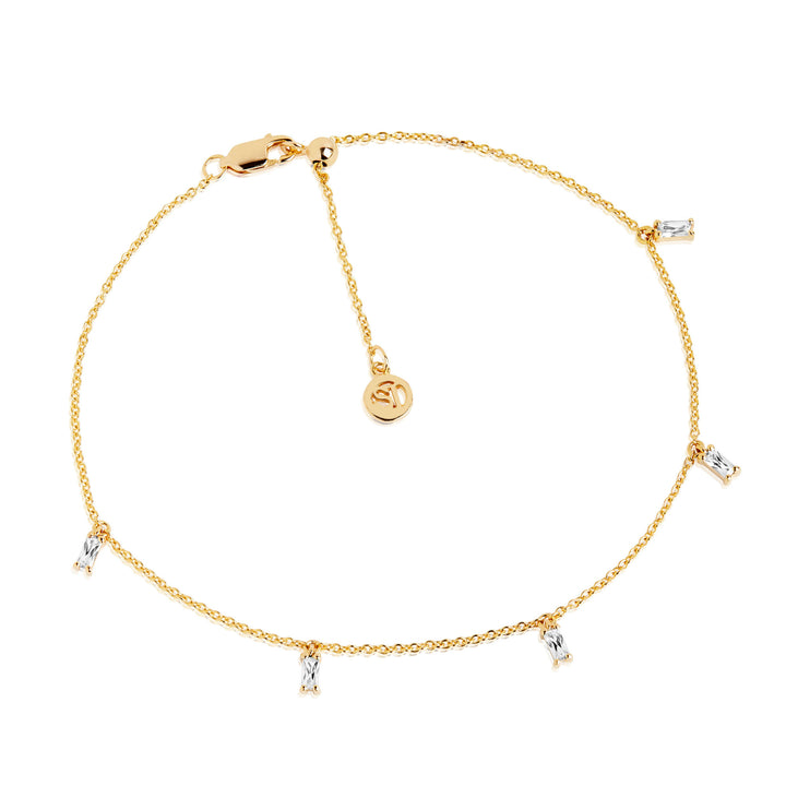 Princess Ankle Chain Forgyldt Ankel m. Hvide Zirkoner