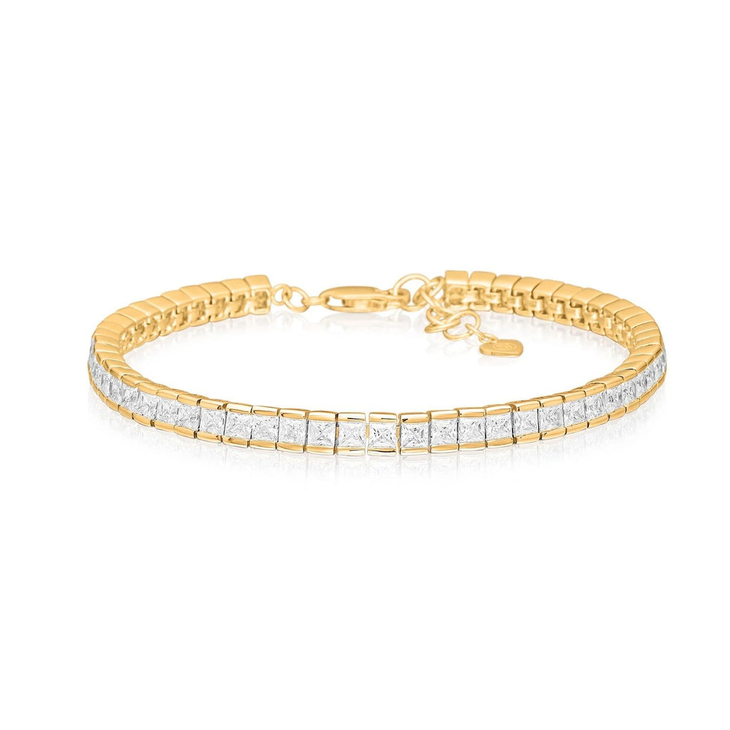 Sasso Gold Plated Bracelet w. White Zirconias