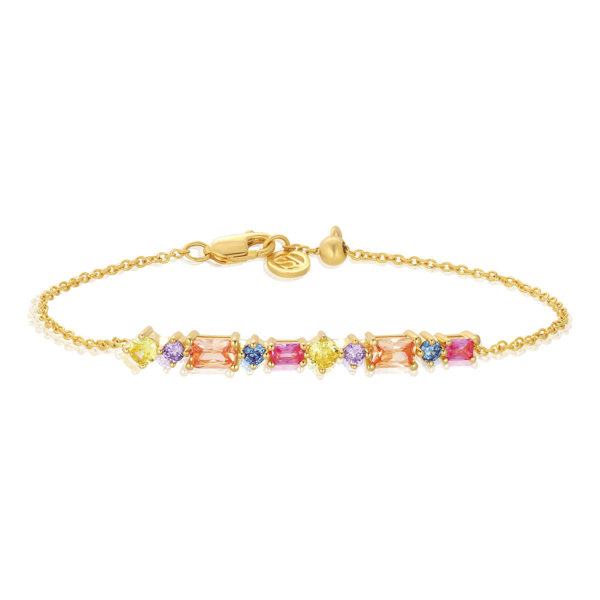 Ivrea 18K Gold Plated Bracelet w. Mixed colored Zirconias