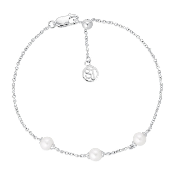 Padua Three Silver Bracelet w. Pearls
