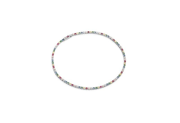 Ellera Rainbow Silver Bracelet w. Yellow, Pink, Blue, Green & Purple Zirconias
