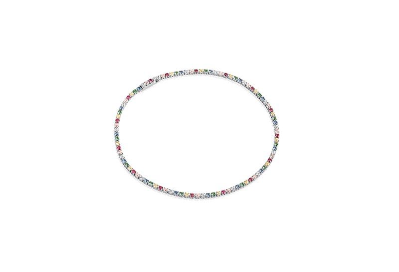 Ellera Rainbow Silver Bracelet w. Yellow, Pink, Blue, Green & Purple Zirconias
