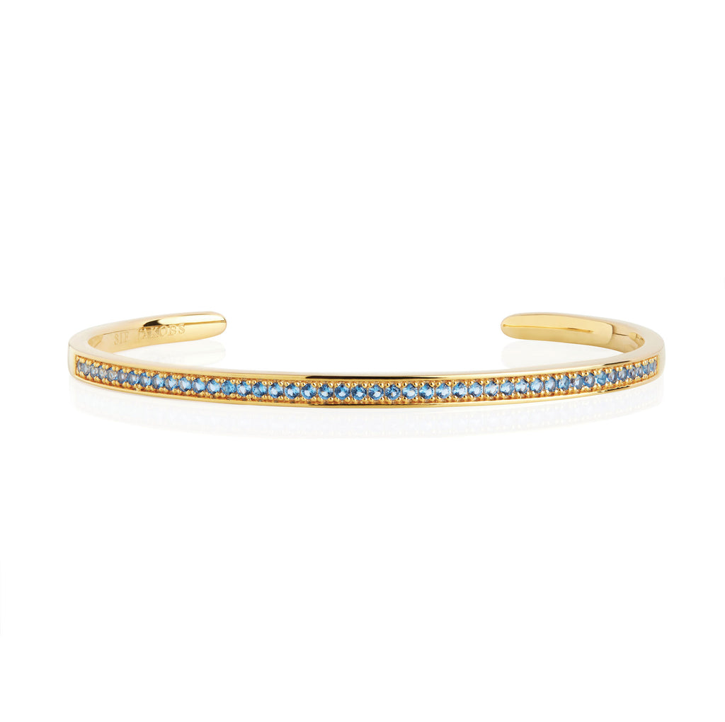 Valiano Gold Plated Bangle w. Blue Zirconias