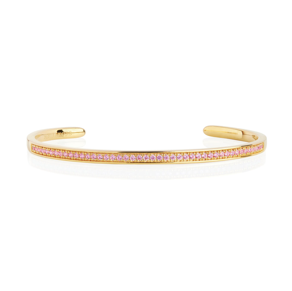 Valiano Gold Plated Bangle w. Pink Zirconias