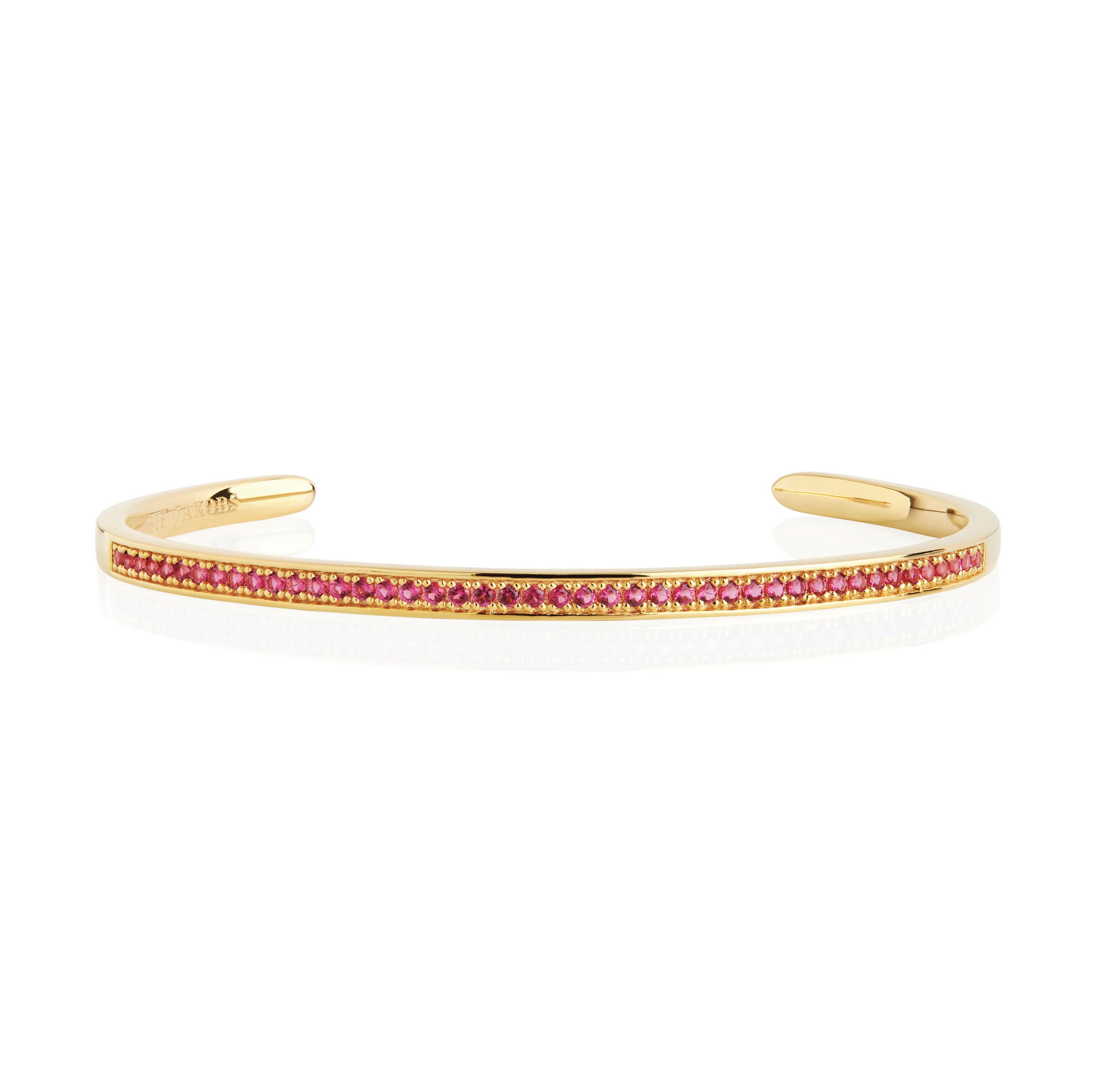 Valiano Gold Plated Bangle w. Red Zirconias