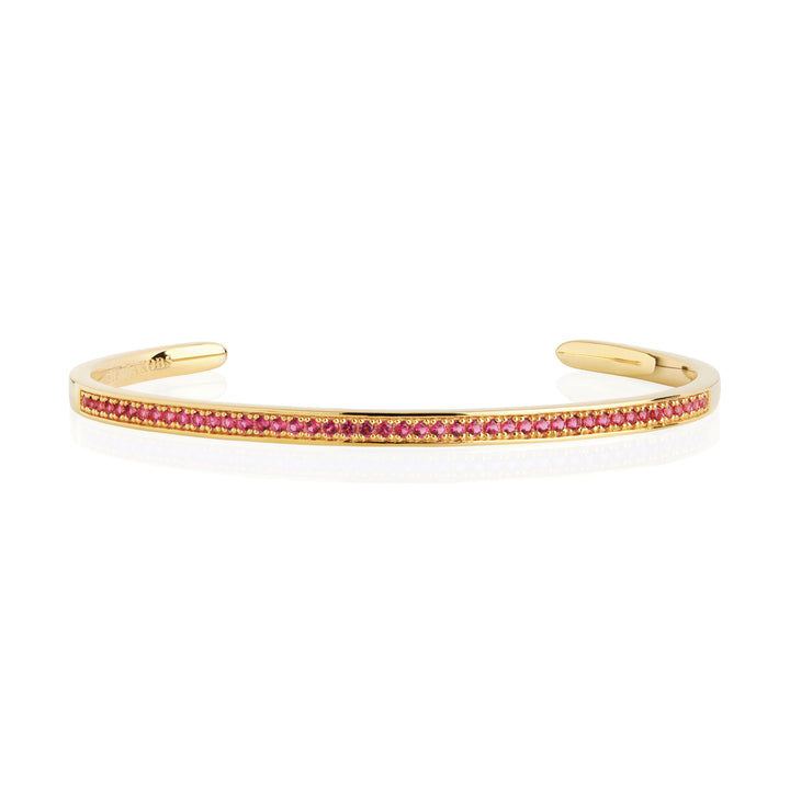 Valiano Gold Plated Bangle w. Red Zirconias