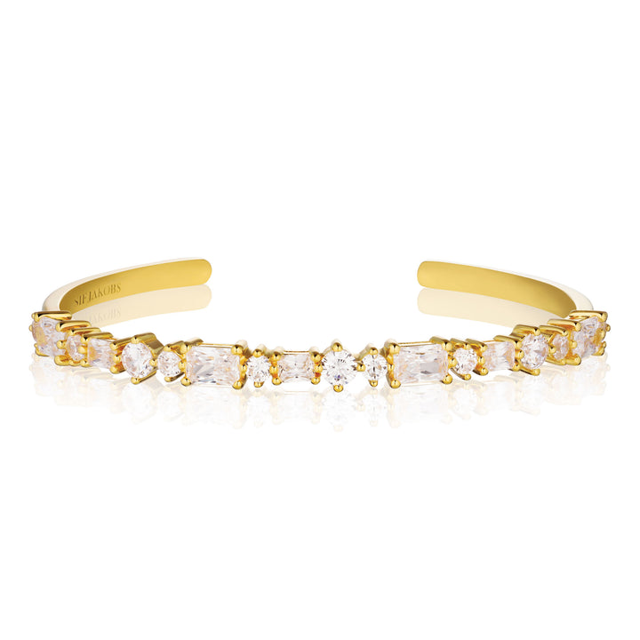 Ivrea 18K Gold Plated Bangle w. Zirconias