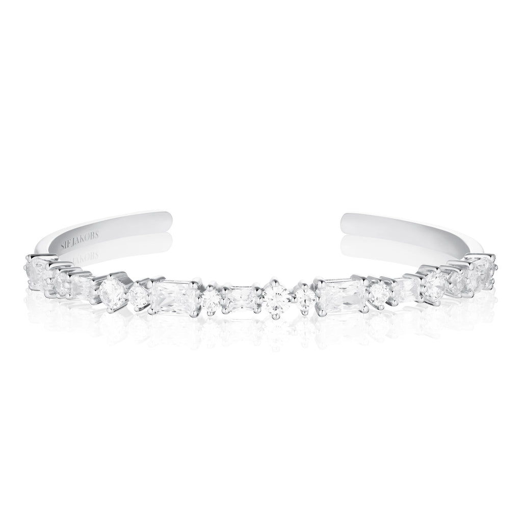 Ivrea Silver Bangle w. Zirconias