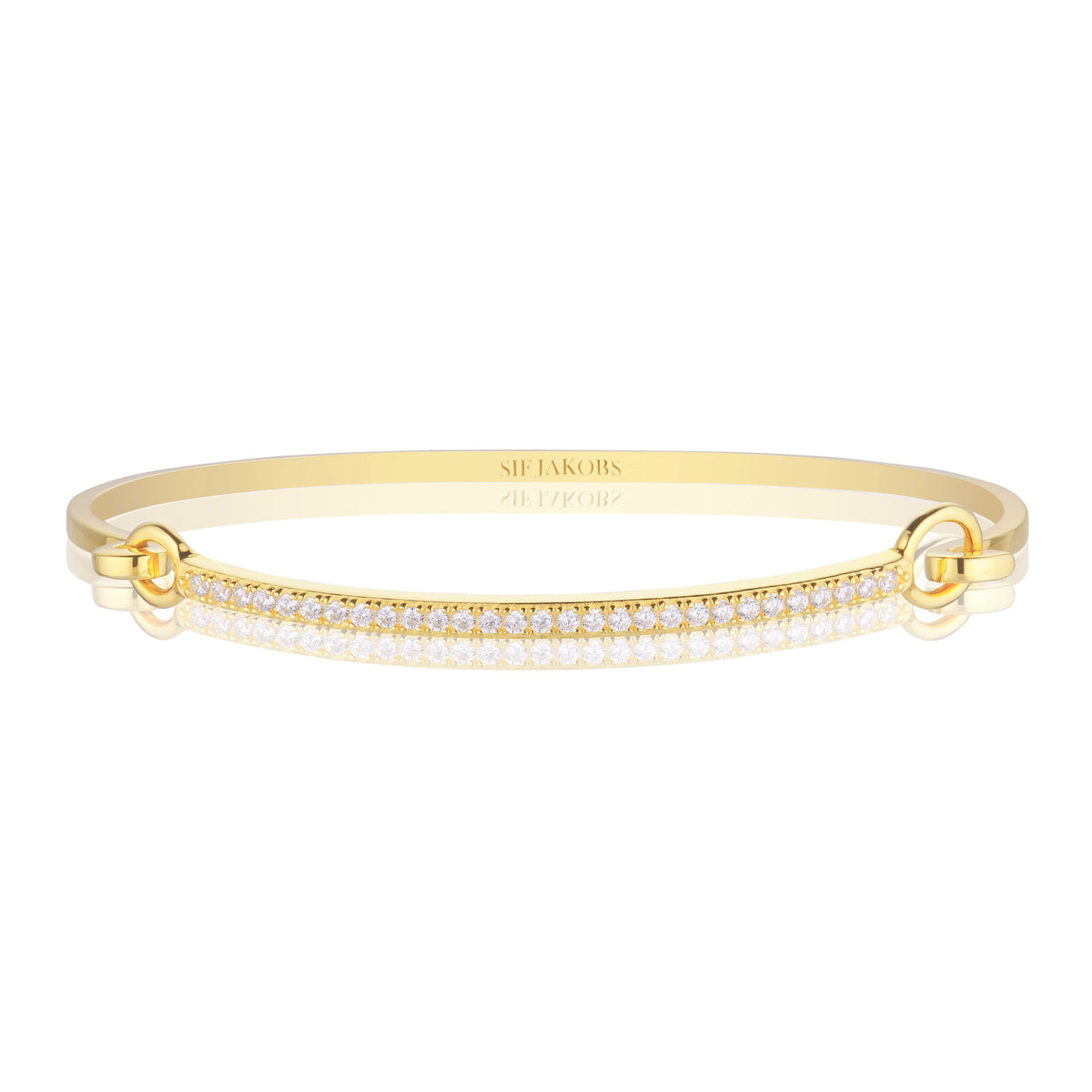 Capizzi 18K Gold Plated Bangle w. Zirconias