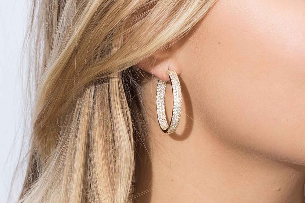 Catania Gold Plated Earrings w. White Zirconias