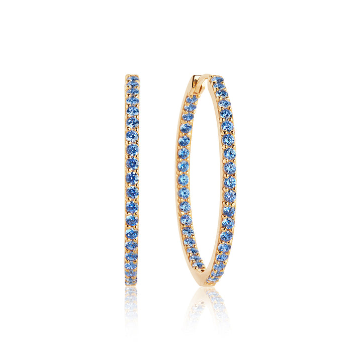 Valiano Hoops vergoldet I Blauer Zirkon